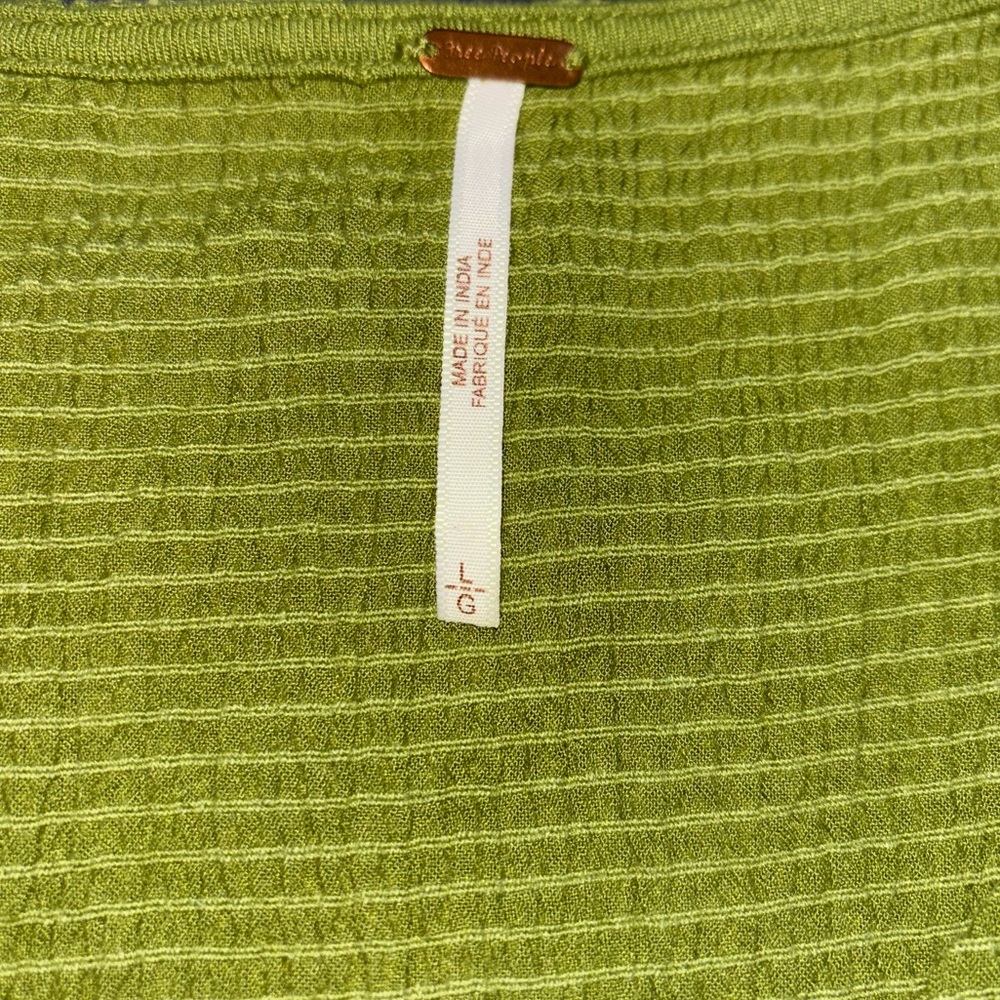 Free People Olive Green Ruched Mini Dress - Picture 4 of 5